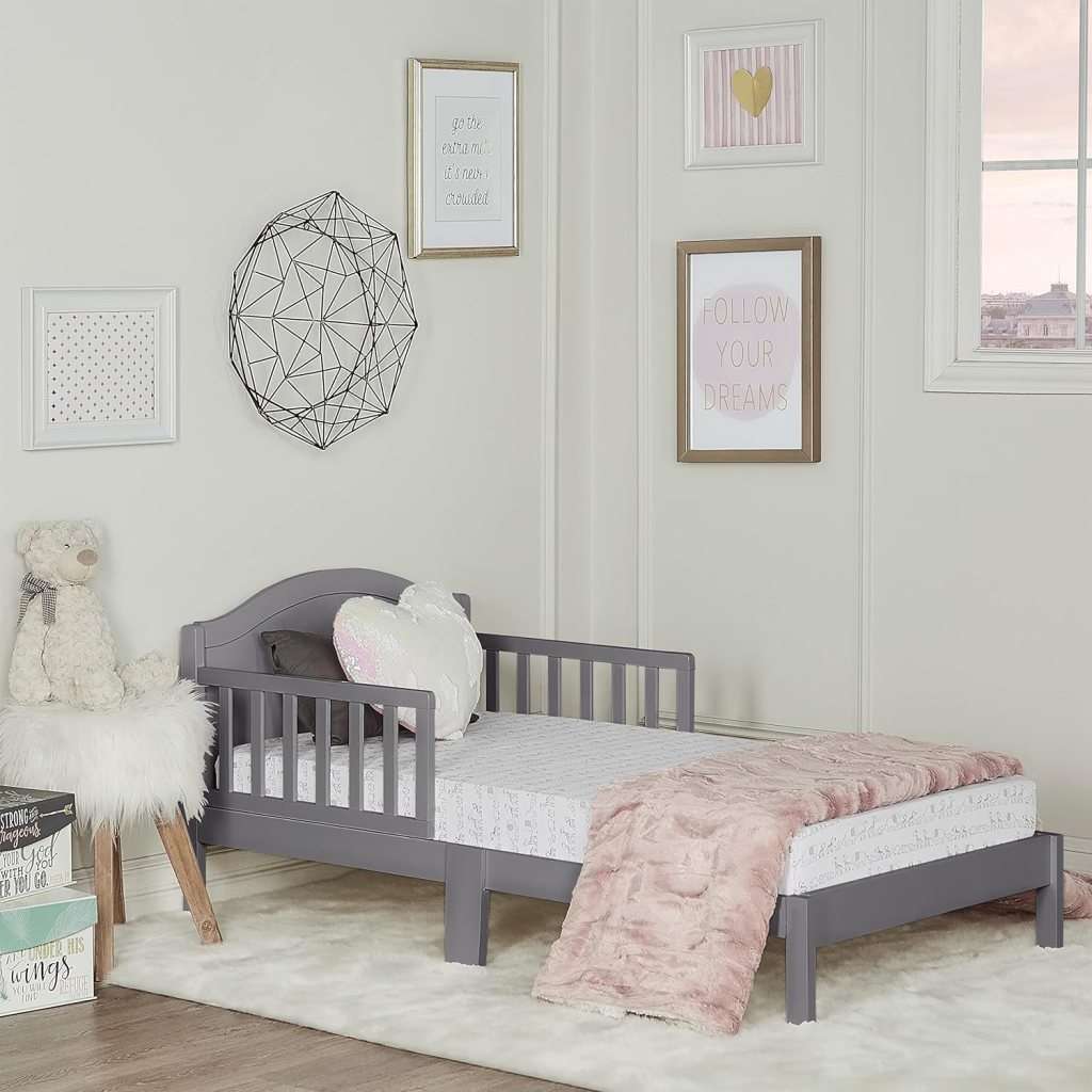 dream on me sydney toddler bed in steel grey